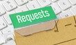 A brown file folder labeled Requests