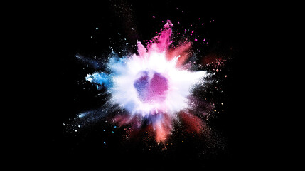 Wall Mural - Explosion of colored paint on a black background
