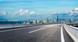 Asphalt highway road and city skyline with modern buildings scenery in Shenzhen. panoramic view.
