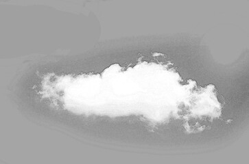 Poster - Single cloud isolated over blue sky background. Hand drawn pencil sketch illustration