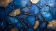 Moody Blue and Gilded Geometry: Abstract Texture