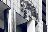 Fototapeta Perspektywa 3d - Facade Modern Building Exterior Details.  Architectural contemporary concept