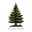 fir tree minimalist vector design isolated illustration