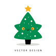 cute christmas tree minimalist vector design isolated illustration