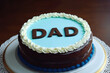 Chocolate cake with word dad. Happy father's day concept. men's cake