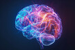 3D illustration of human brain on black background
