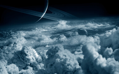 Poster - science fiction scene. 3d illustration