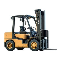 Forklift on isolated transparent background