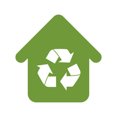 eco house icon on white background