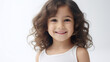 © drizzlingstarsstudio - Adorable smiling girl child isolated against a stark white background