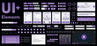 © Денис Конельский - A set of modern purple web interface elements designed for the development and design of websites and mobile applications. Includes buttons, icons, navigation elements, slyder, forms.