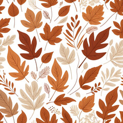 Wall Mural - seamless pattern with autumn leaves