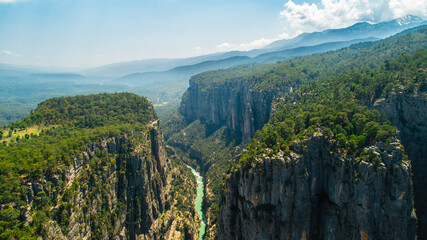 Wall Mural - Tazi Canyon is a natural canyon formed by streams. View of the canyon from the air. Antalya, Turkey.