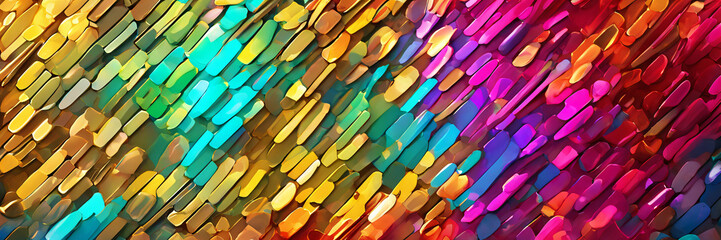 Wall Mural - abstract background of geometric shapes and pattern in full color rainbow colors