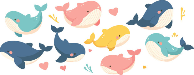 Wall Mural - whale clipart vector for graphic resources