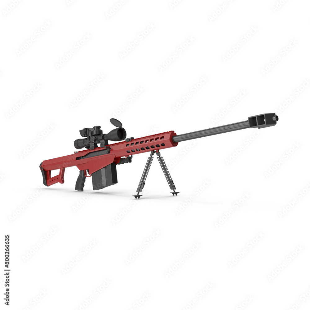 3D Realistic Gun rifle isolated on white background, Semi-Automatic ...