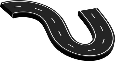 Wall Mural - Curved road with white markings, route, street, highway