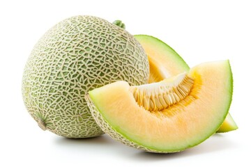 Wall Mural - Melon on white background