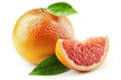 © LimeSky - Organic grapefruit on white background Grapefruit with leaf Full depth of field with clipping path