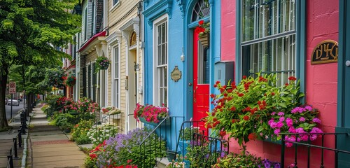 Canvas Print - flowers on a balcony