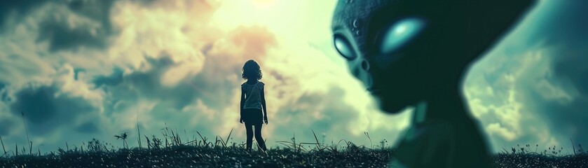 A child communicates with an invisible alien friend, revealing secrets of the universe, turning her into an overnight sensation in news outlets