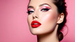 © Kim - Gorgeous Cosmetic fashion model lipstick advertisement AI generated