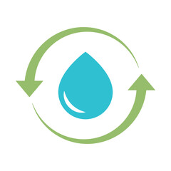 Two Recycle Arrows With Droplet