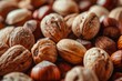 Large walnuts close-up, natural light