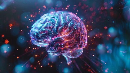 Wall Mural - Hologram of the brain generative ai