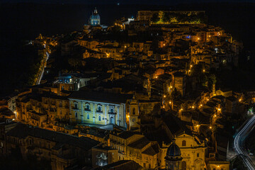 Wall Mural - night view of an Sicilian city