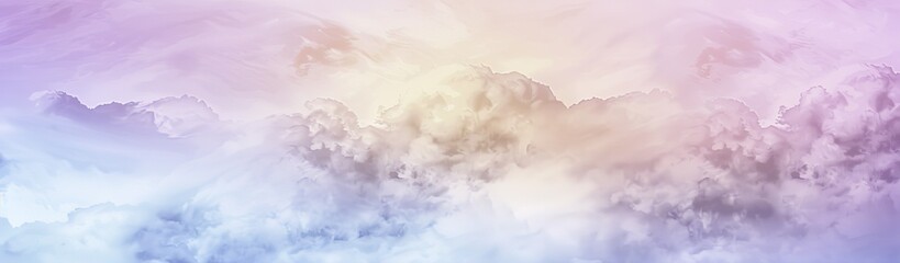 pastel, rainbow, watercolor, banner, soft, clouds, dreamy, ethereal, vector, illustration, flat desi