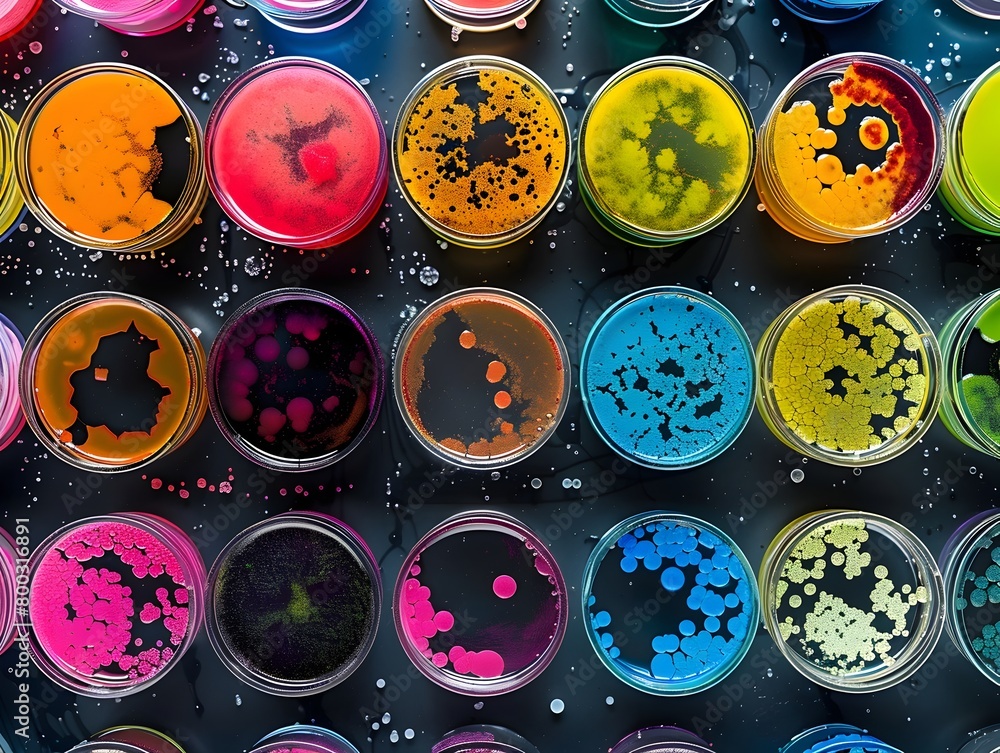 Bacteria Activity Display of Vibrant Bacterial Cultures Expressing Enzymatic Activities ...