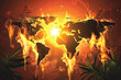Burning Earth For Hot Summer Season From Global Warming