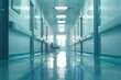 © darshika - Medical and hospital corridor defocused background with modern laboratory clinic