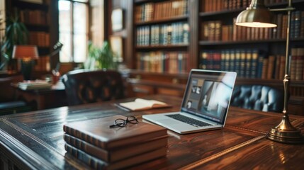 Design a professional-looking website homepage mockup for a law firm specializing in corporate law.