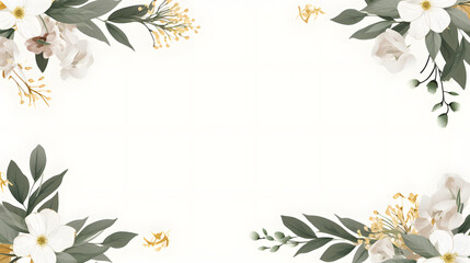 Digital vintage watercolor botantical frame abstract graphic poster web page PPT background