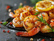 Grilled prawn tails with pepper