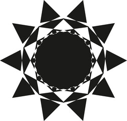 Wall Mural - black star shaped mandala vector artwork