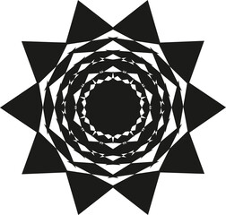 Wall Mural - black star shaped mandala vector artwork