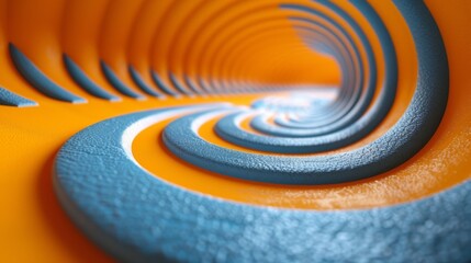 Canvas Print - A close up of a spiral made out of blue and orange, AI