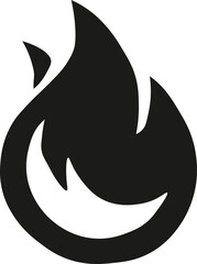 Wall Mural - Black flame icon silhouette