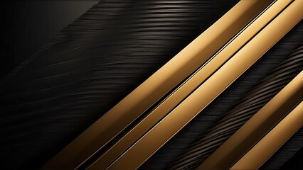 Canvas Print - Abstract dark background with golden stripes. dynamic abstract background with golden diagonal lines.