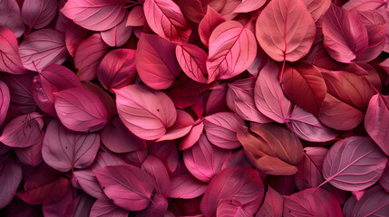 Wall Mural - Pink leafs background, colorful closup of plant leafs