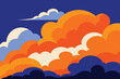 © mobarok8888 - Dramatic cloudscape with vivid orange and cool blue tones vector