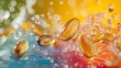 Vibrant Splash of Omega Capsules A Radiant of Health and Nutrition Generative ai