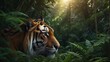 tiger in the jungle , animal, cat, wildlife, feline, wild, predator