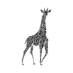 Wall Mural - Giraffe Icon Silhouette Illustration. African Animals Vector Graphic Pictogram Symbol Clip Art. Doodle Sketch Black Sign.