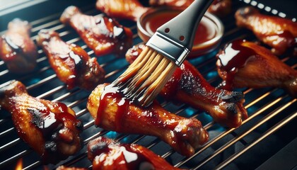 Canvas Print - grilled bbq wings