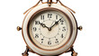 © FMSTUDIO - A white and gold alarm clock against a pristine white background on transparent background