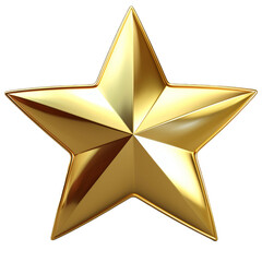 3d golden star isolated. golden star